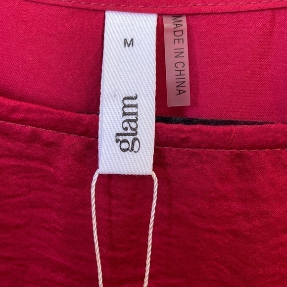 𝅺NWT Burgundy Babydoll Top Size Medium - Picture 7 of 11